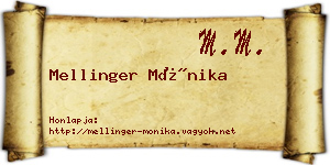 Mellinger Mónika névjegykártya